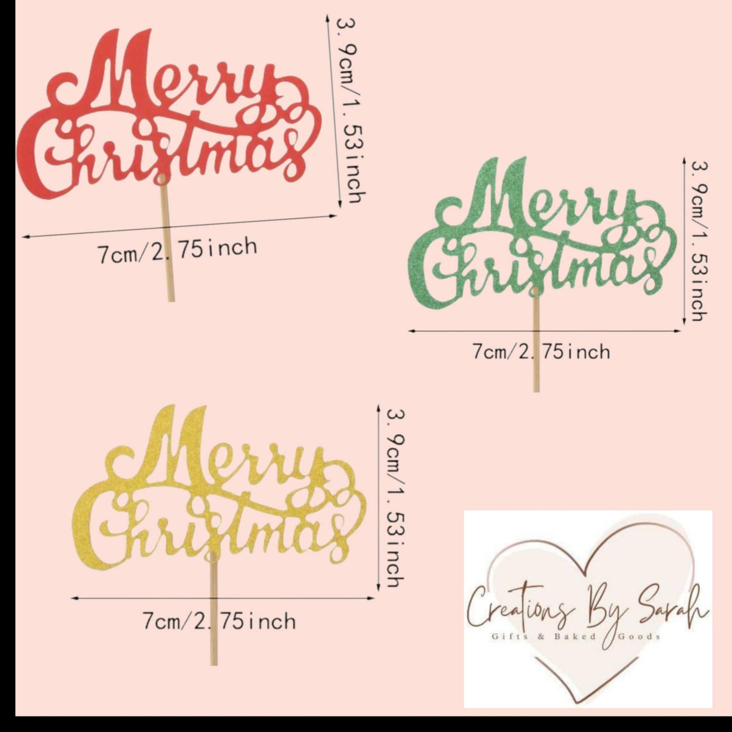 Merry Christmas CupCake Toppers