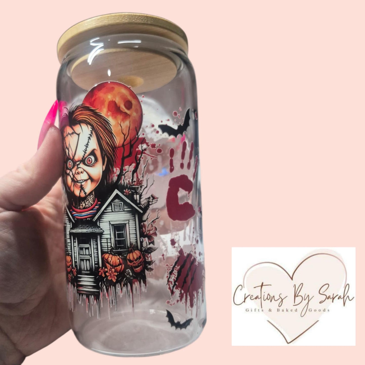 Chucky 16oz Glass Drink Tumbler