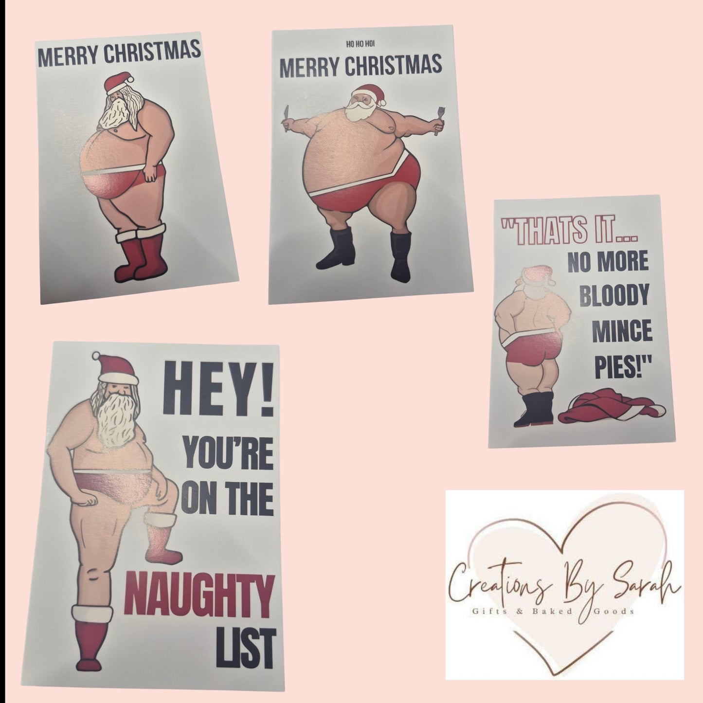 Santa Joke Christmas Cards, Rude