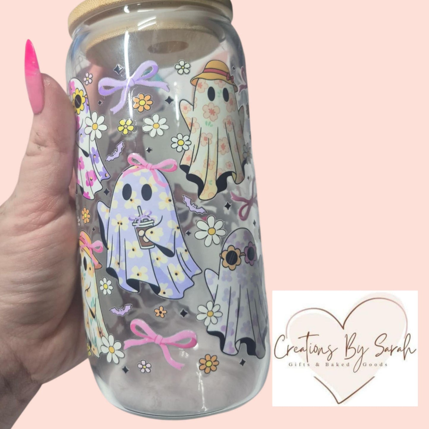 Cute Girly Halloween 160z glass tumbler