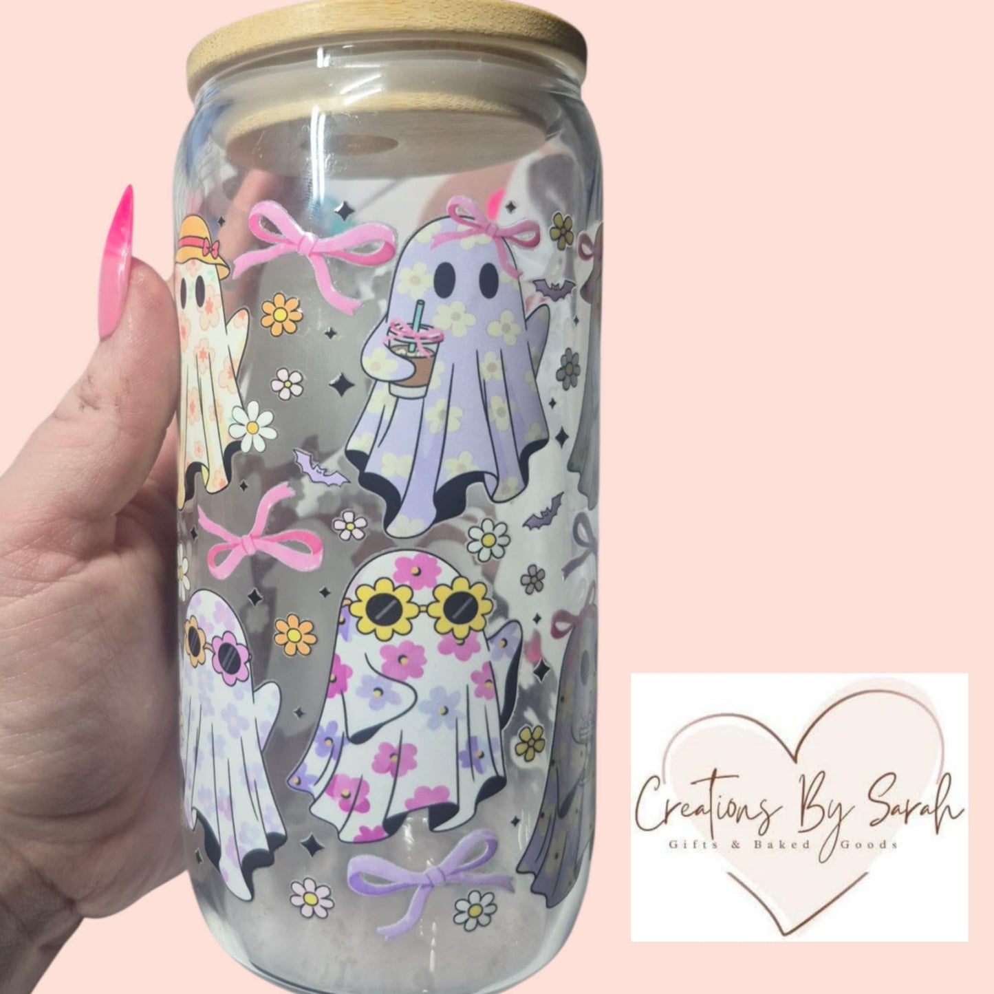 Cute Girly Halloween 160z glass tumbler
