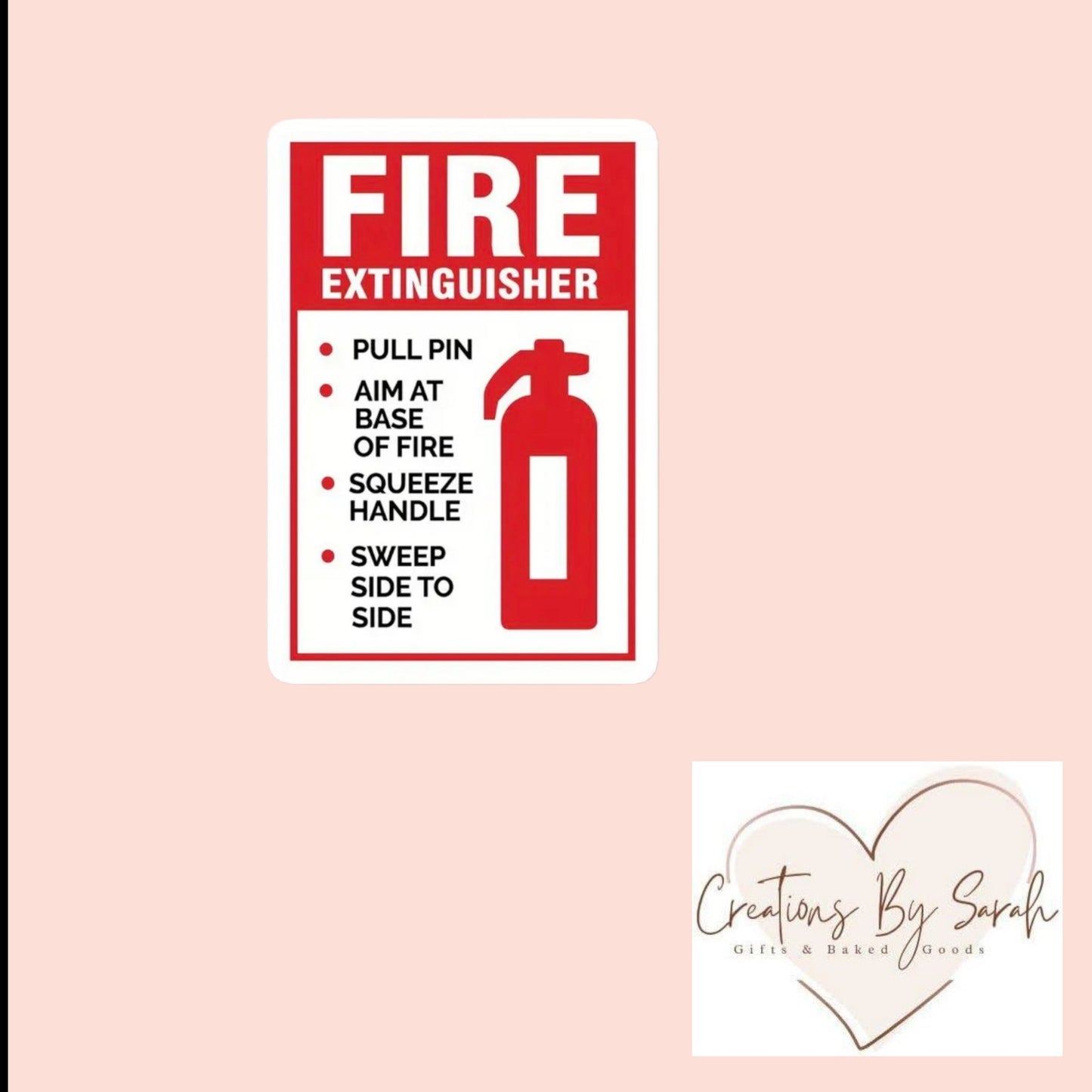 Small Fire Extinguisher Ideal For Water bottle's, books, small sign