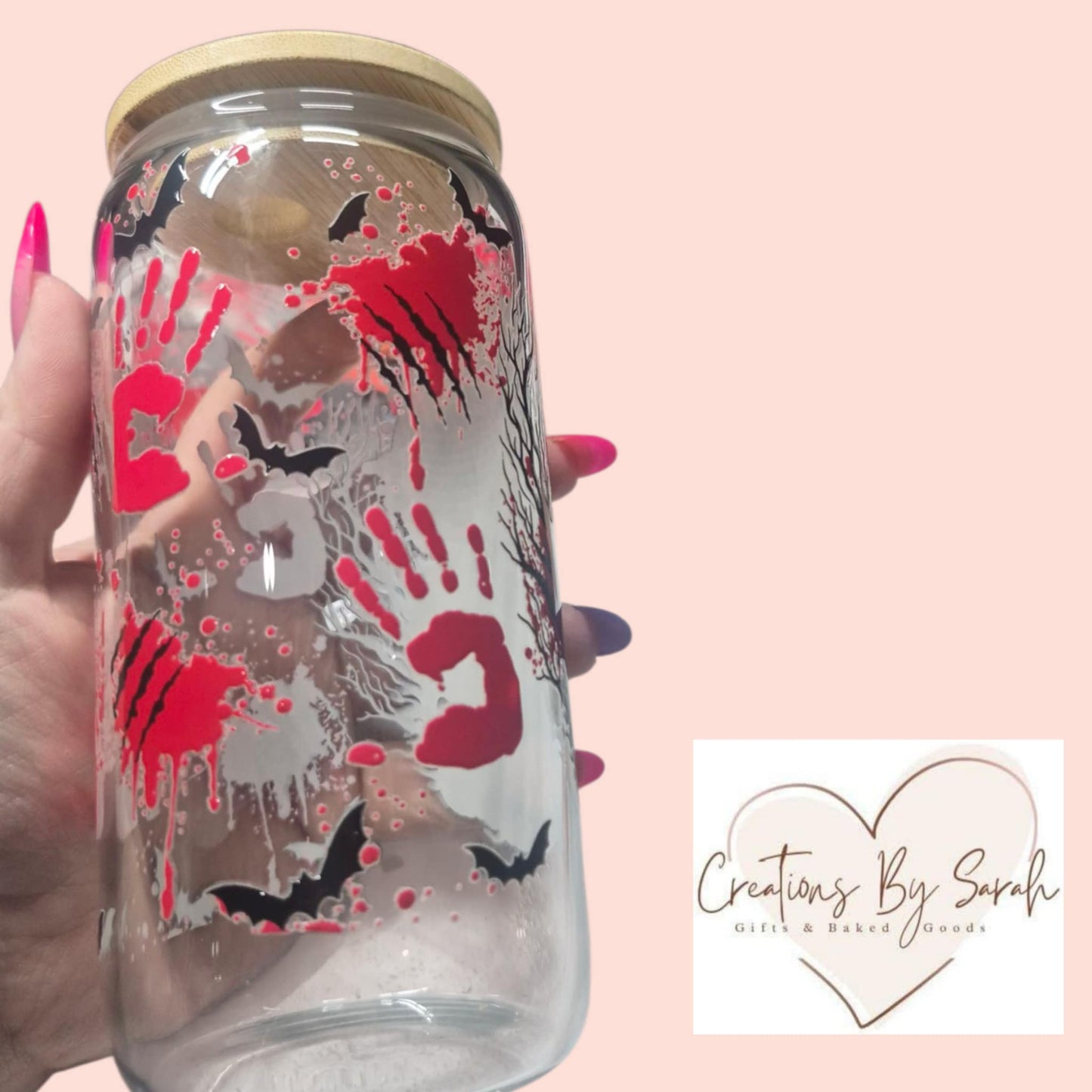Freddy Krueger 16oz glass drink tumbler