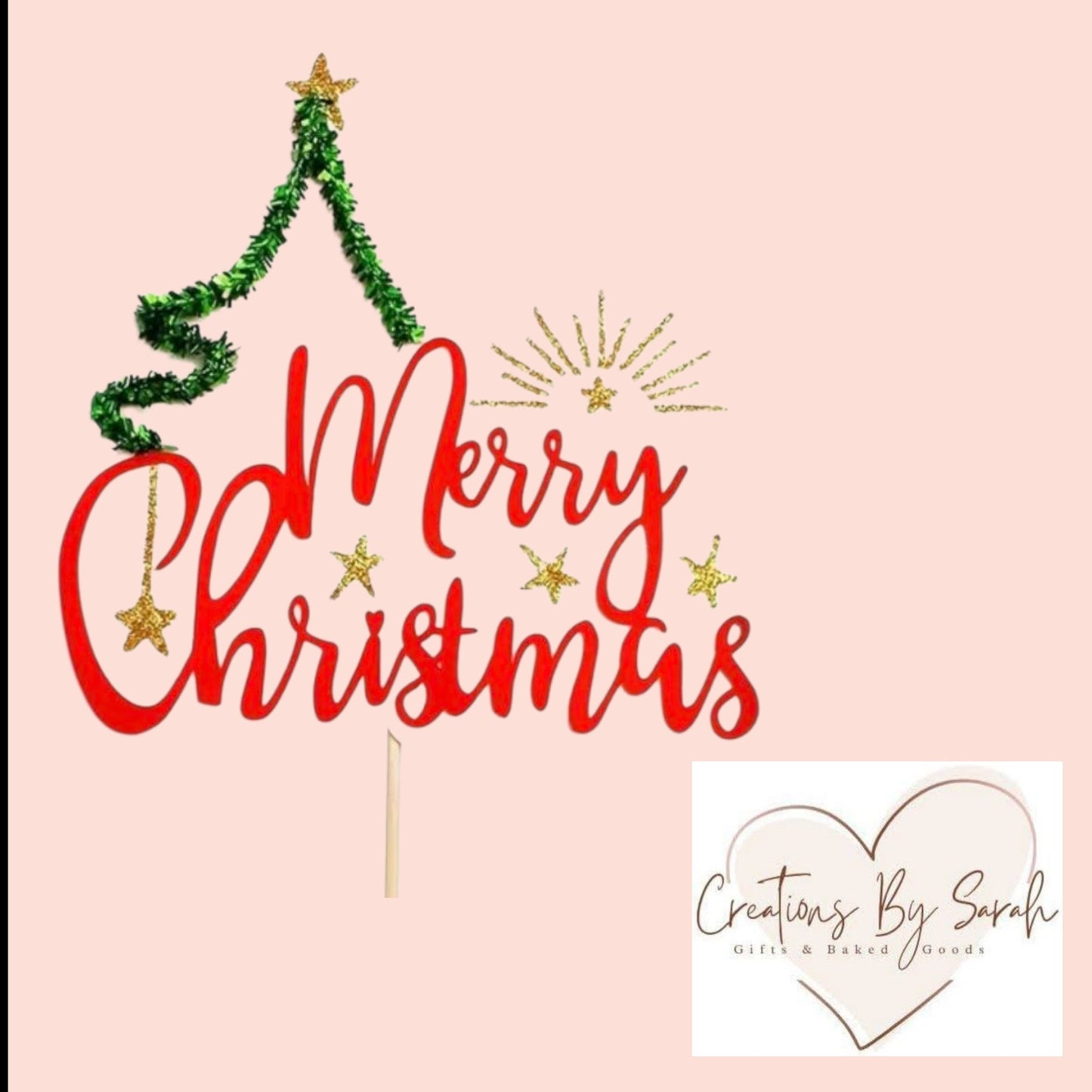 Merry Christmas Cake Topper