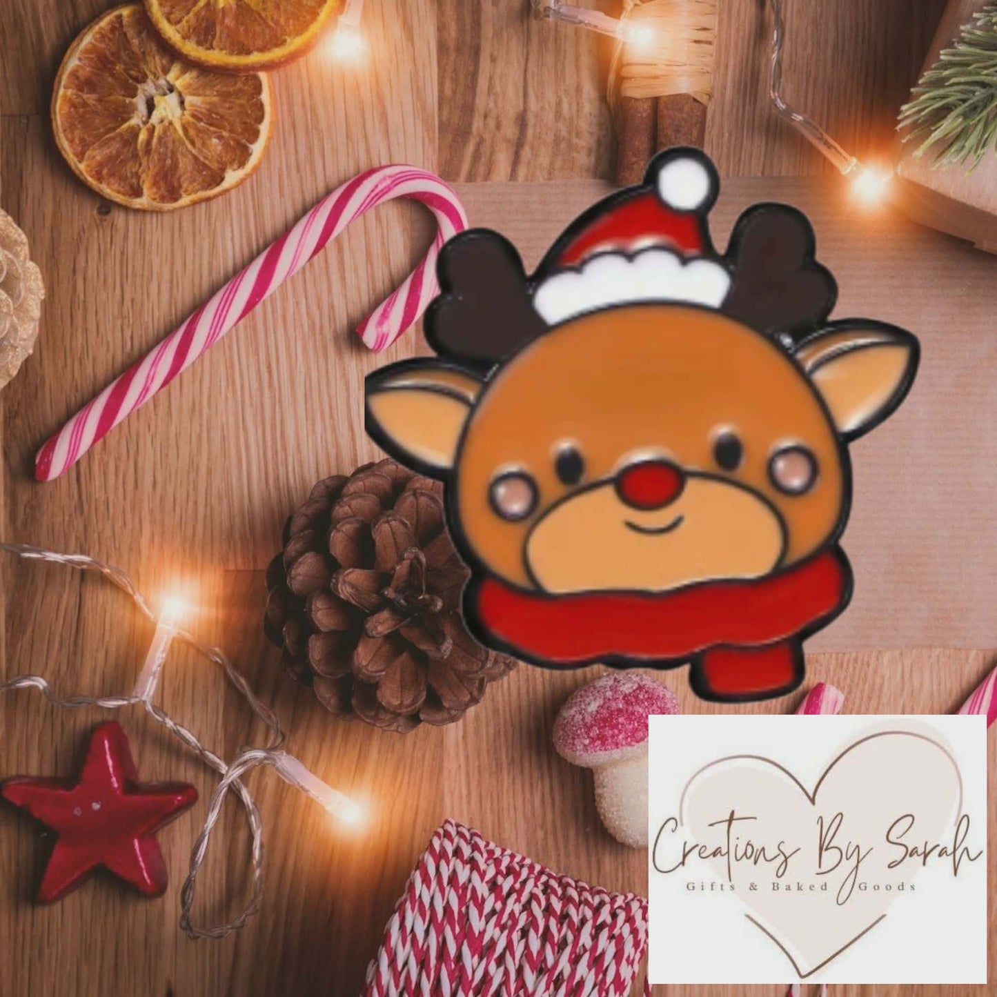 cute reindeer pinbadge