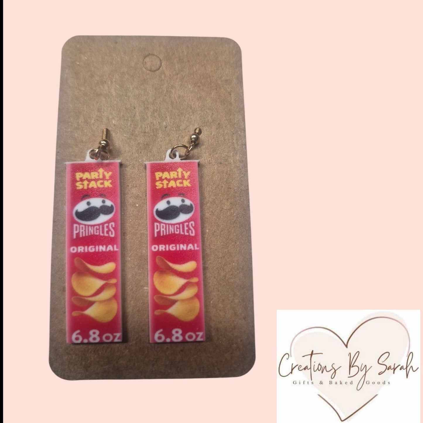 Novelty Handmade Pringles 2d one sides ear ring