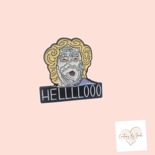 Helllo pin badge miss doutfire