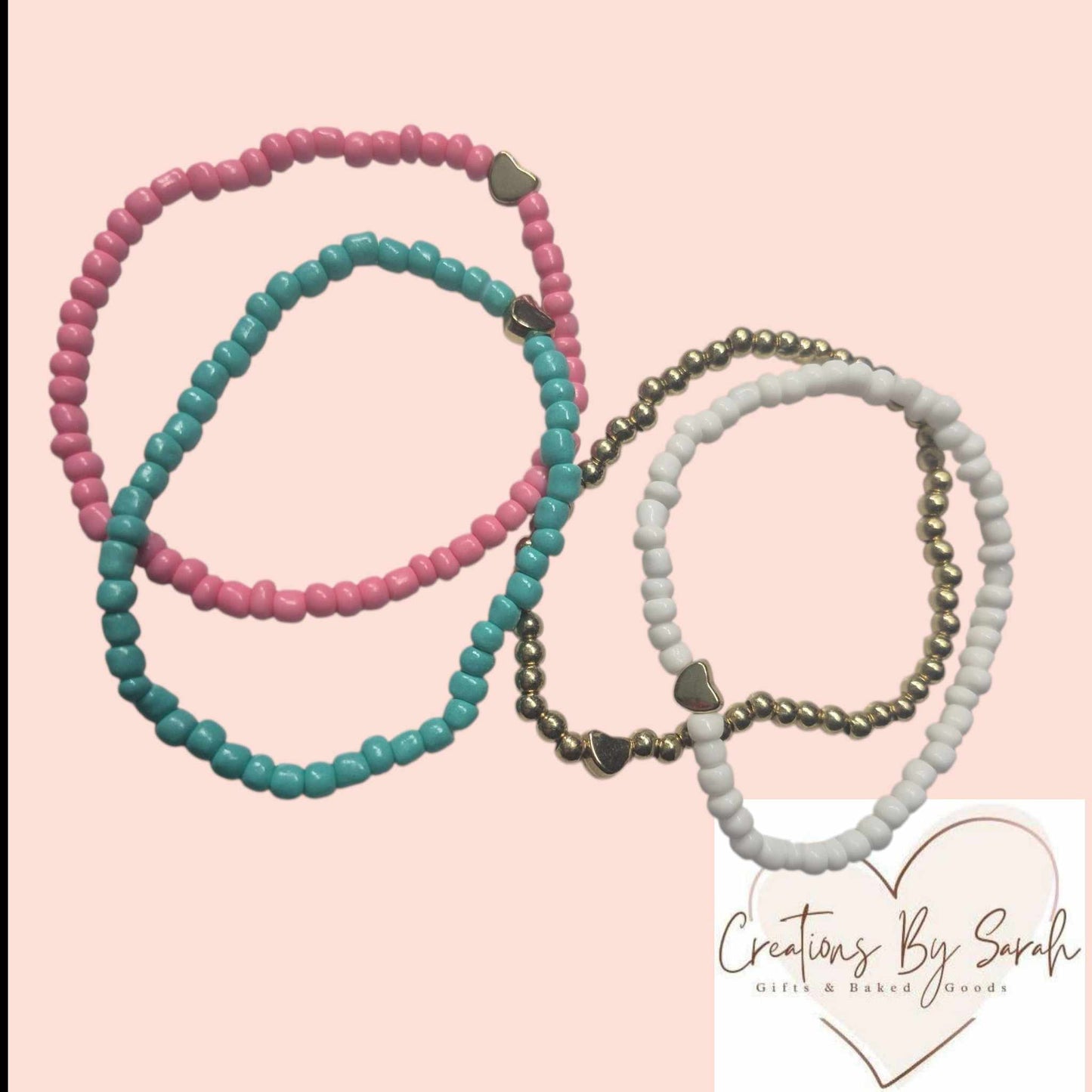 Beaded bracelets with a heart