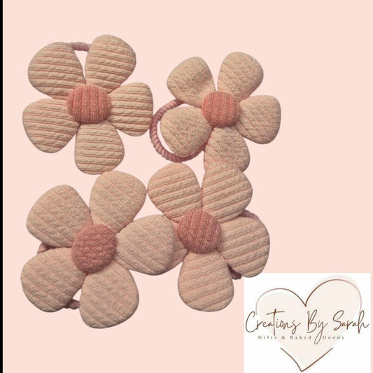 Corduroy Flower Hair Ties ideal for babies and toddlers