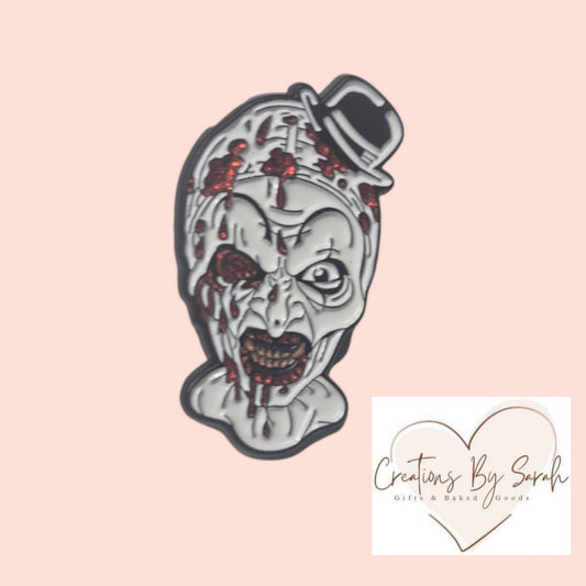 art the clown terrifier horror film franchise pin badge