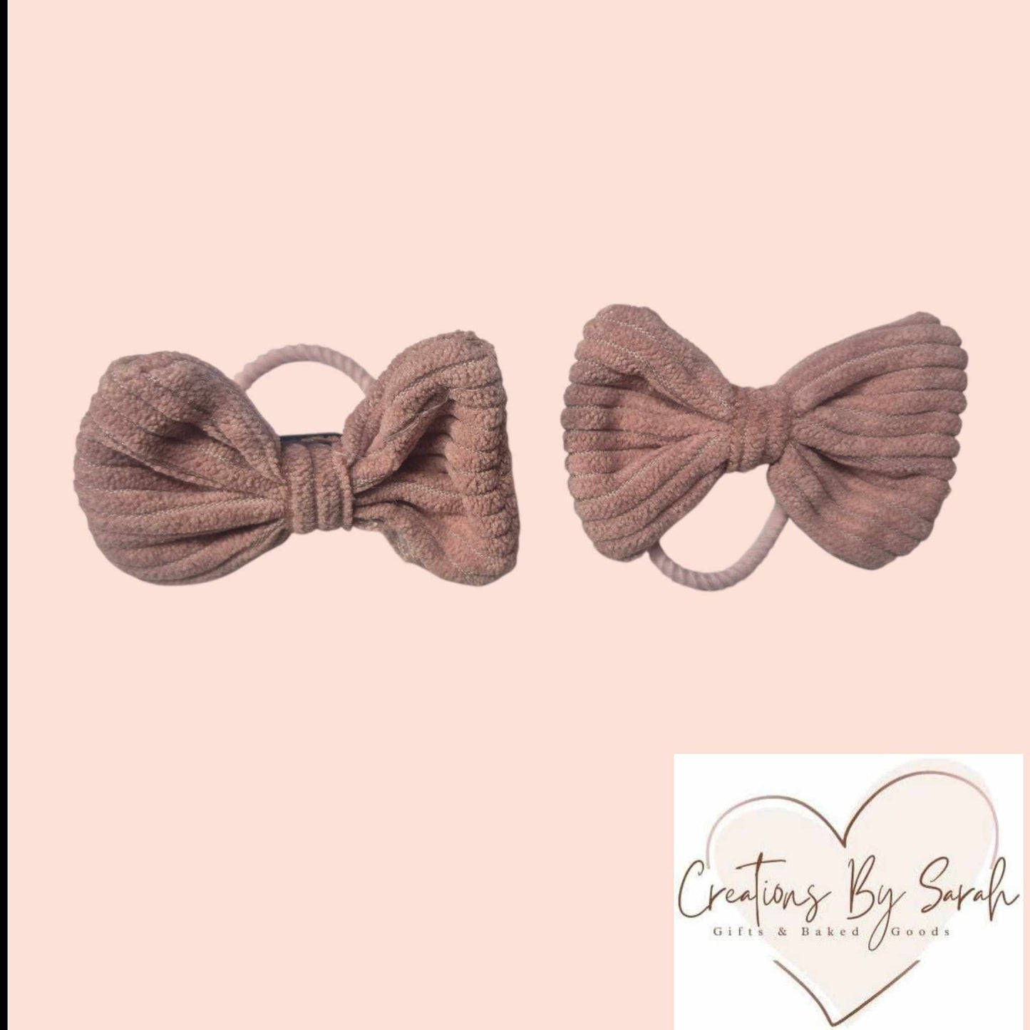 Corduroy Bow Hair Tie Ideal For Babies and Toddlers