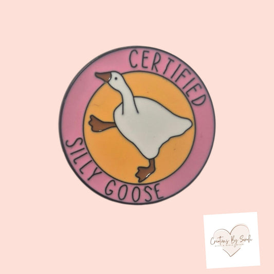 certified silly goose pin badge