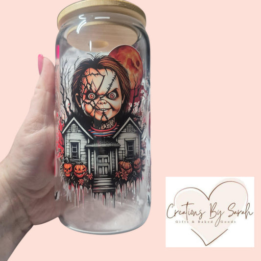 Chucky 16oz Glass Drink Tumbler