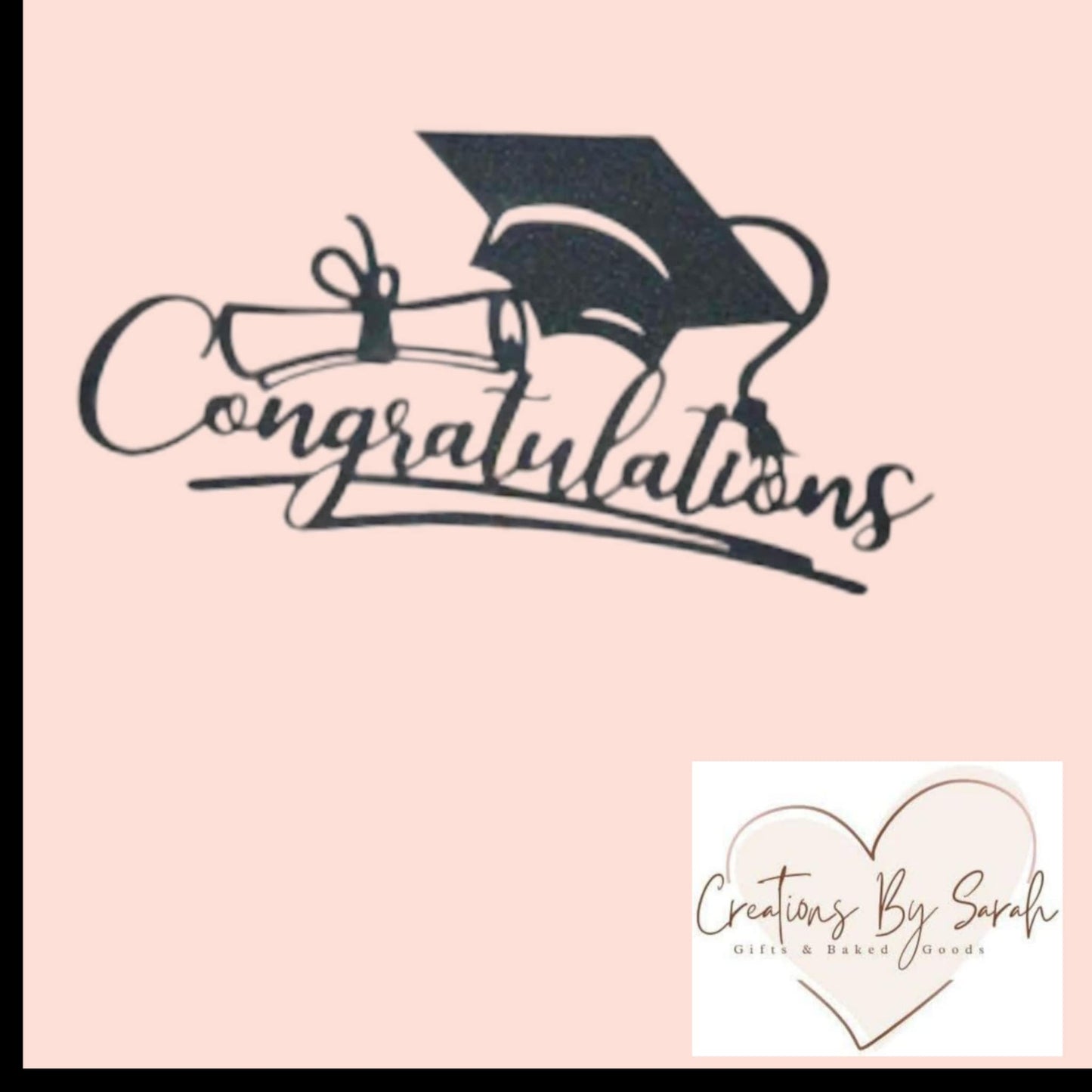 Graduation Cake Topper Black