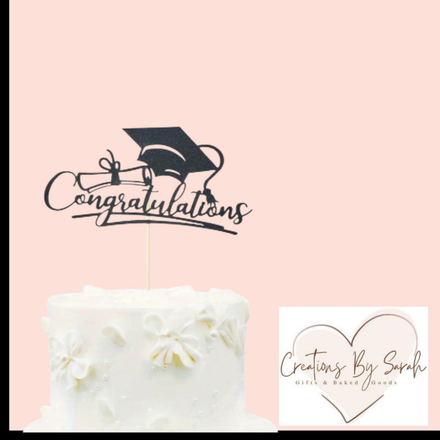 Graduation Cake Topper Black