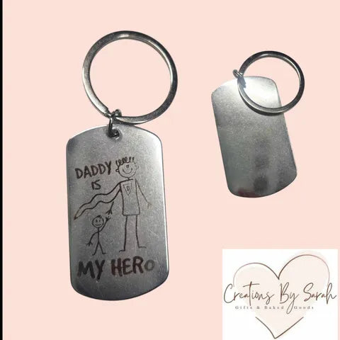 Dad is my hero keyring