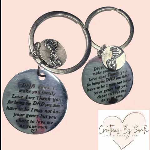 DNA  doesn't make you family fathers day key ring