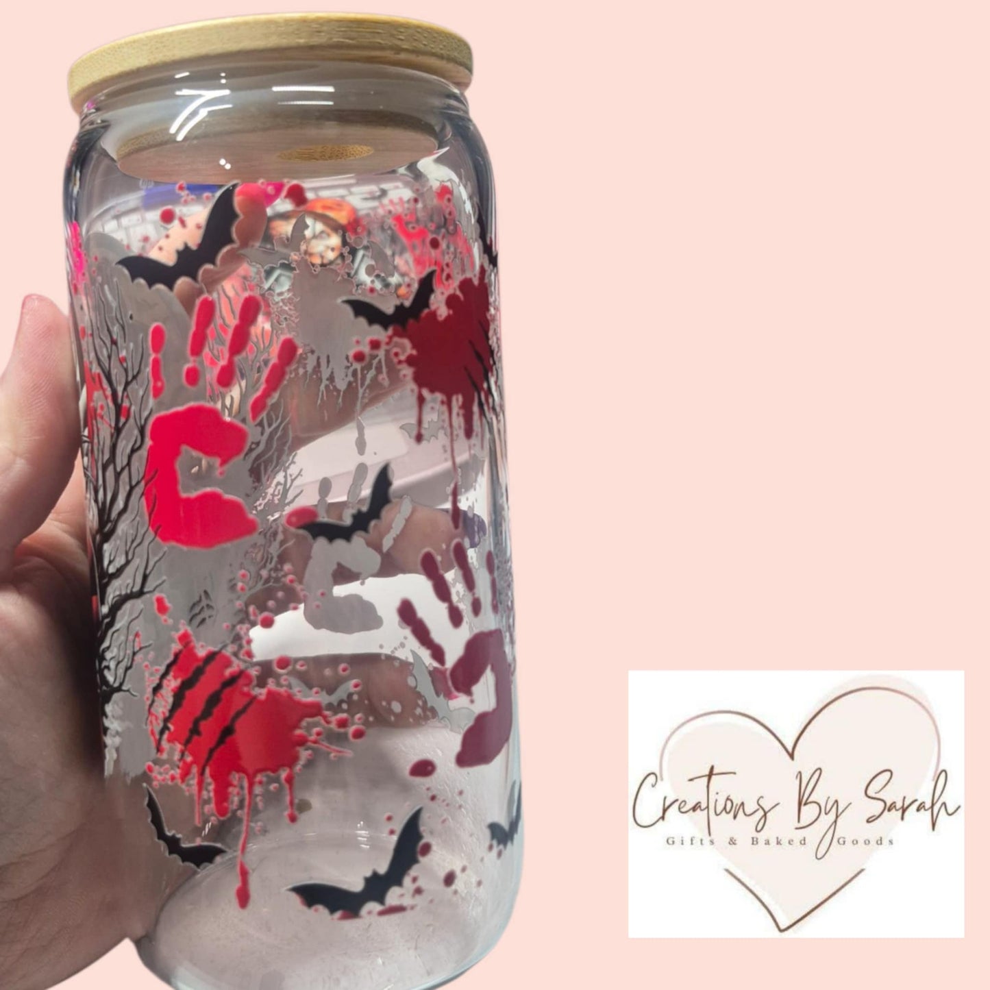 Freddy Krueger 16oz glass drink tumbler