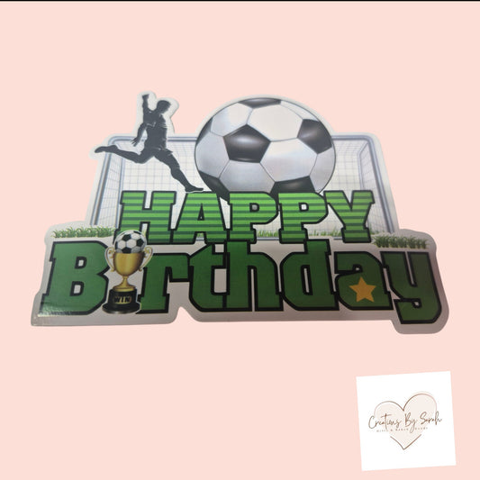 Football Themed Happy Birthday Cake Topper