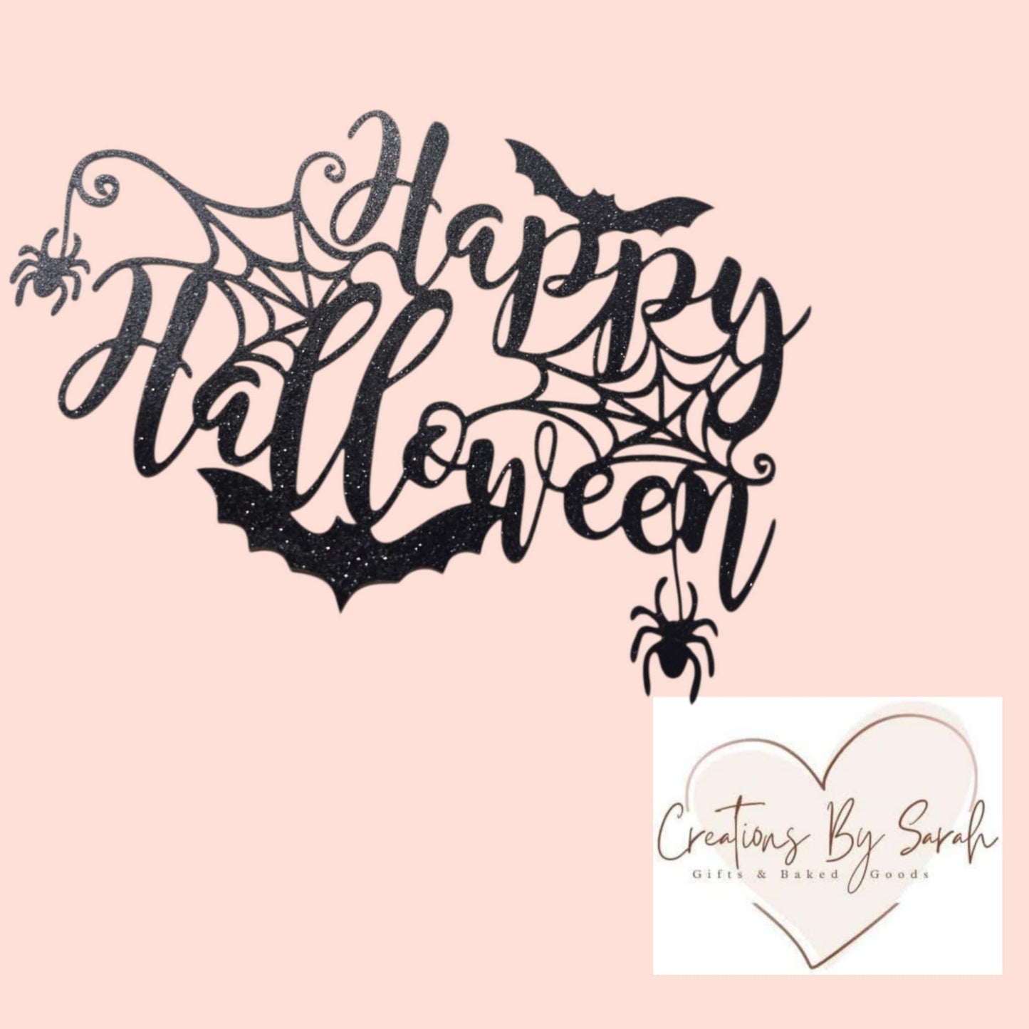 black happy Halloween cake topper