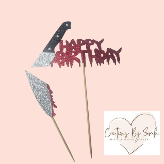 Halloween Happy Birthday Crime Scene Cake Topper