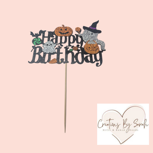 Happy Birthday Cake Topper Halloween Theme