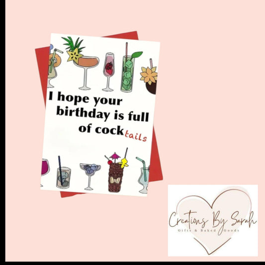Adult Joke Birthday Card I Hope Your Birthday Is Full Of COCK tails