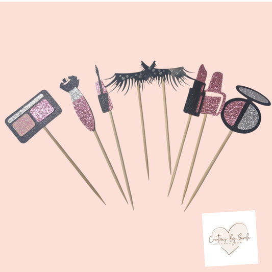 Make Up Theme Cupcake Toppers