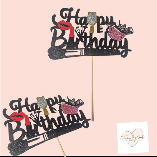 Make Up themed caked topper