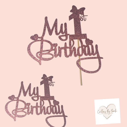 Girl My 1'st Birthday Cake Topper