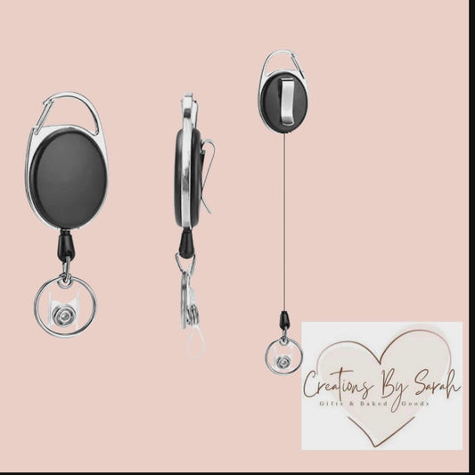 Retractable Reel With Carabiner Belt Clip And Key Ring for badge holders