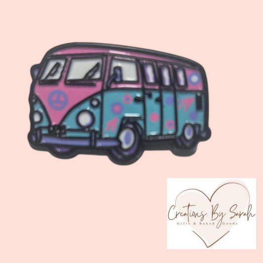 retro peace van pin badge