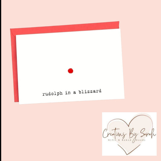 Rudolph In A Blizzard. Joke Christmas Card