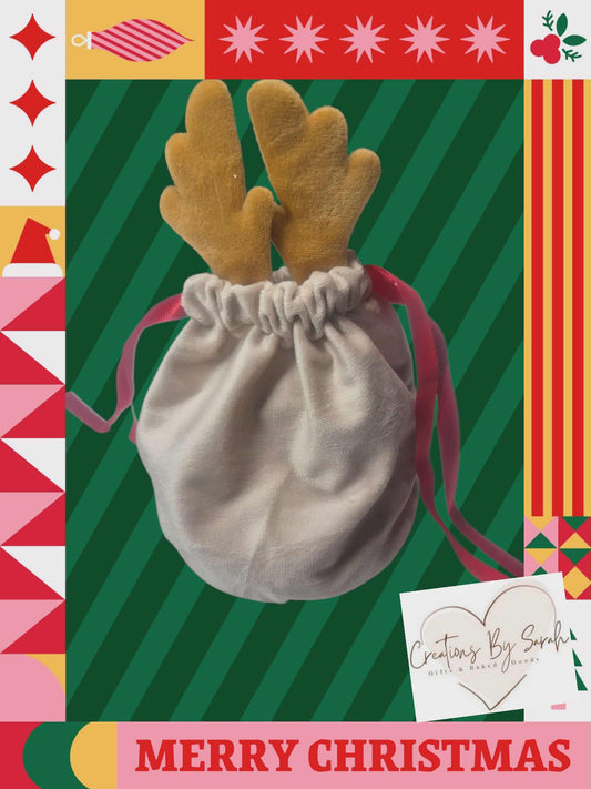 Reindeer Small Drawstring bag