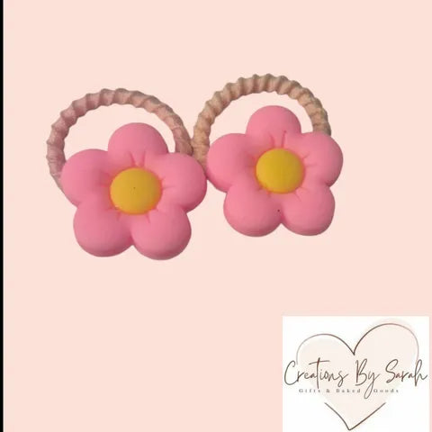Cute Flower Charm Baby/Toddler Hair Ties