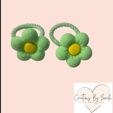 Cute Flower Charm Baby/Toddler Hair Ties