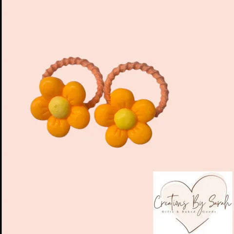 Cute Flower Charm Baby/Toddler Hair Ties