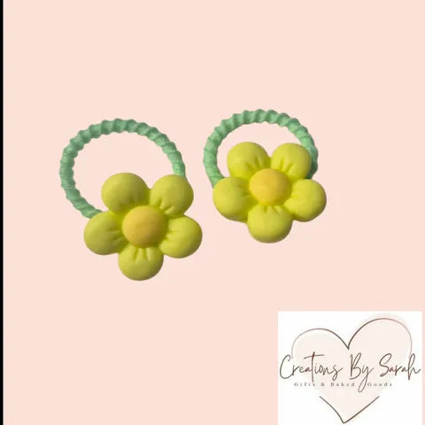 Cute Flower Charm Baby/Toddler Hair Ties