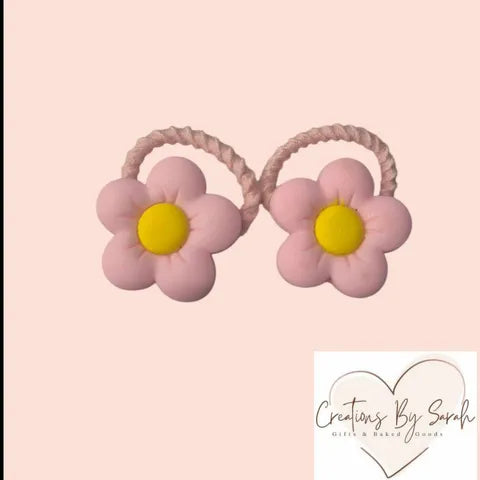 Cute Flower Charm Baby/Toddler Hair Ties