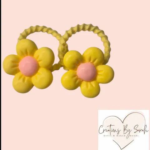 Cute Flower Charm Baby/Toddler Hair Ties