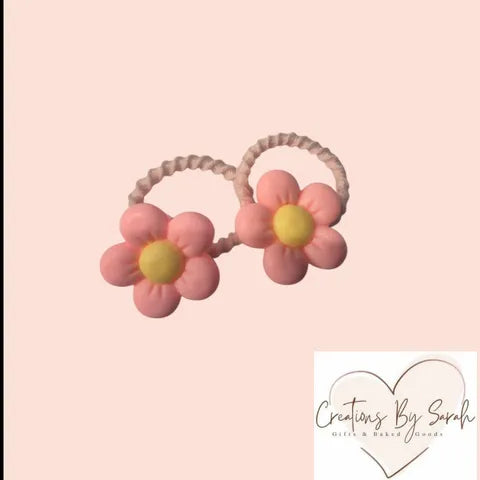 Cute Flower Charm Baby/Toddler Hair Ties