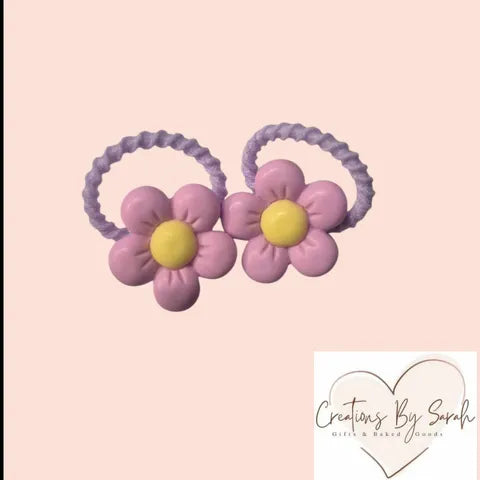 Cute Flower Charm Baby/Toddler Hair Ties