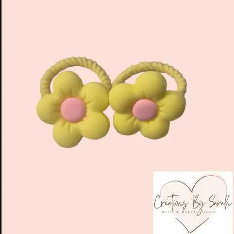 Cute Flower Charm Baby/Toddler Hair Ties