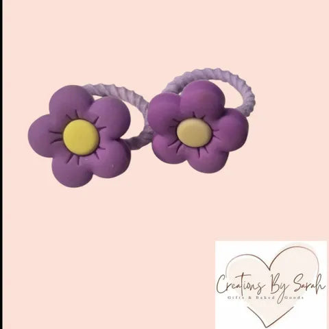 Cute Flower Charm Baby/Toddler Hair Ties