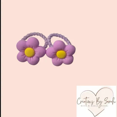 Cute Flower Charm Baby/Toddler Hair Ties