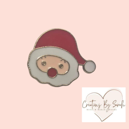 Santa face pin badge