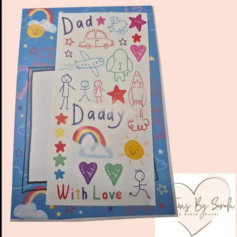 Fathers day picture card with stickers