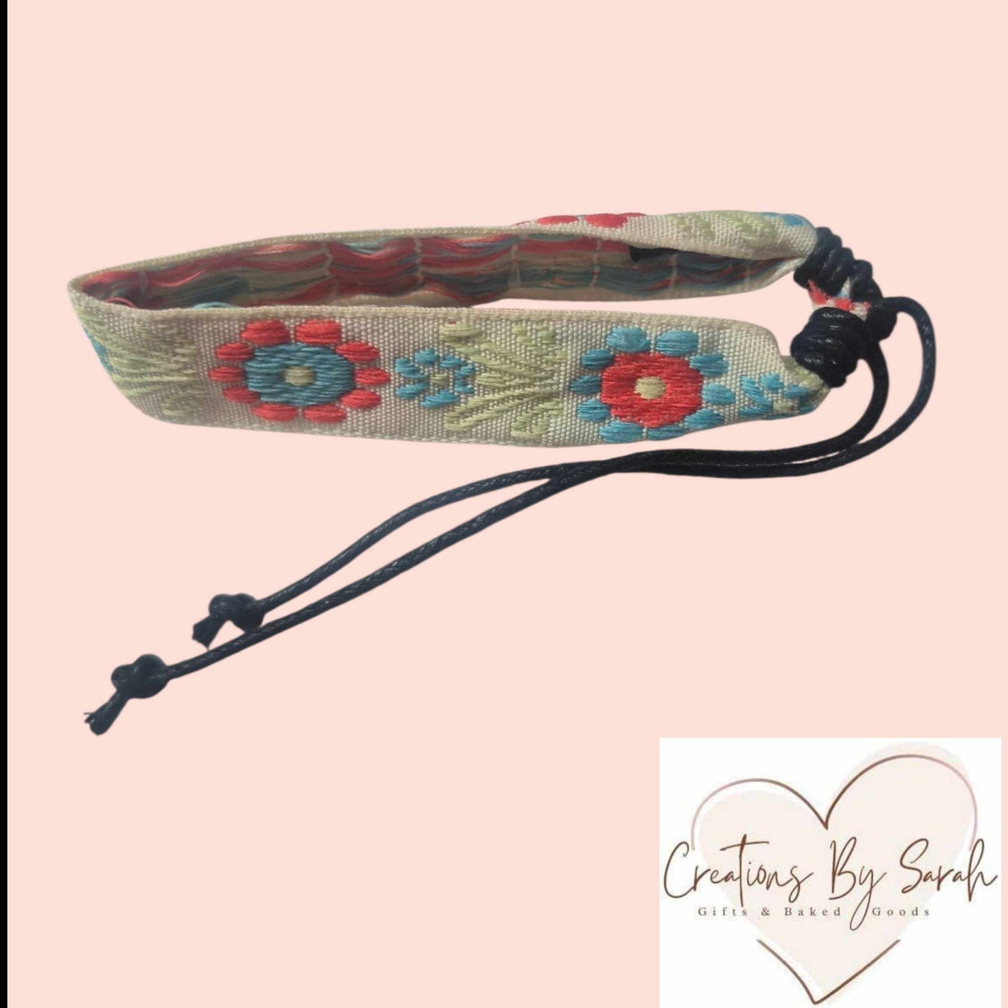 Handwoven boho flower pattern friendship bracelets